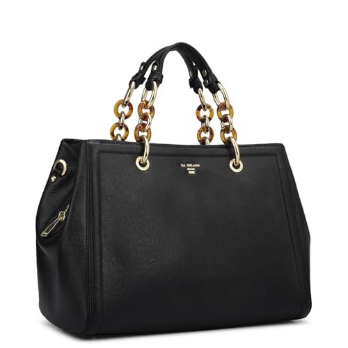 Da Milano Leather Satchel for Women - Black - Image 2
