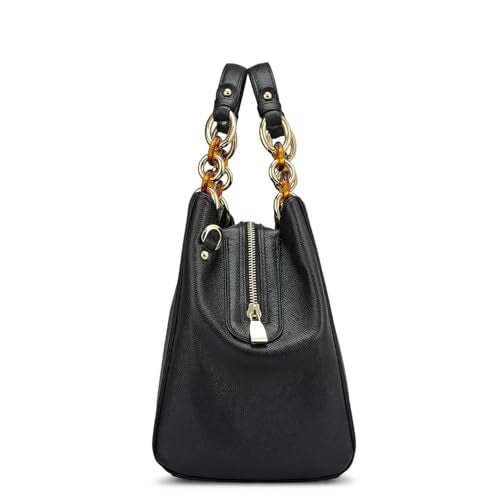 Da Milano Leather Satchel for Women - Black - Image 3