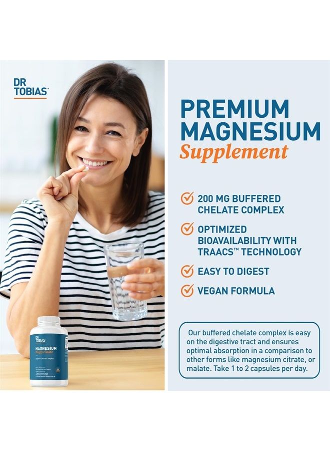 Dr. Tobias Dr Tobias Magnesium Bisglycinate, High Absorption Magnesium Buffered Chelate Complex, 200 mg per Capsule, Supports Energy, Muscle, Bone & Joint Health, Non-GMO Magnesium Supplement, 120 Capsules - Image 3