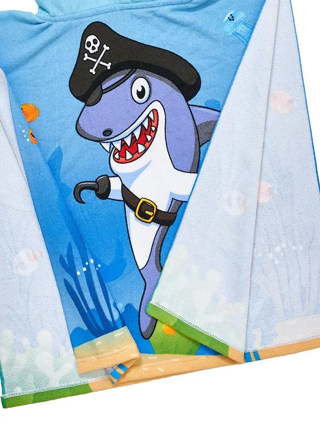 babyqlo Pirate Shark Kids Beach Hooded Towel
