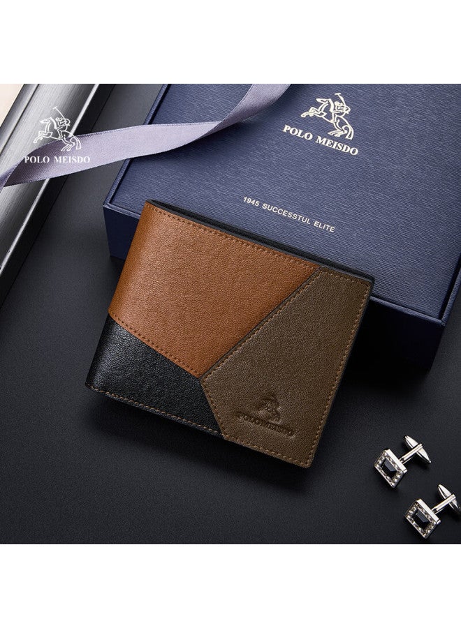 Polomeisdo Men's Wallet, Short Style Billfold Gift Box, Sold By Jd, New Year Gift For Boyfriend, Husband, Father, Practical Present - Image 1