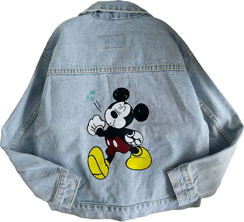 Miniğimin Cicileri My Little Ones Mcky Note Printed Boy's Denim Jacket - Ice Blue