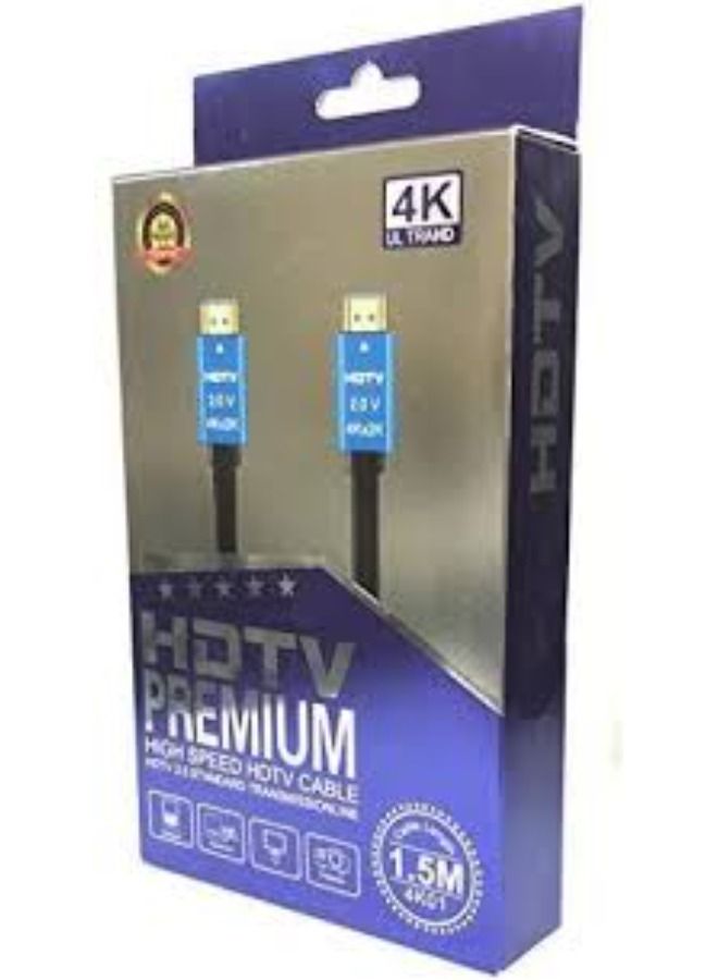 JAJEEK 1.5 Meter High-Speed HDMI Cable – Supports 4K Ultra HD, 1080p, 3D, Ethernet & Audio Return – Gold-Plated Connectors for Superior Signal – Durable Black Design – Perfect for HDTV, Monitor, PS4, Xbox - Image 1