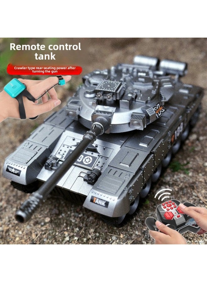 Remote Control Tank Can Be Fired Simulation Battle Tiger Armored Vehicle Crawler Model Children Boy Toys-Color: 9-way Remote Control Tank-Proportion:1 Set Of Batteries - Image 2