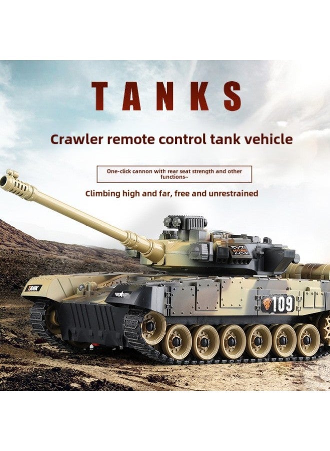 Remote Control Tank Can Be Fired Simulation Battle Tiger Armored Vehicle Crawler Model Children Boy Toys-Color: 9-way Remote Control Tank-Proportion:1 Set Of Batteries - Image 3