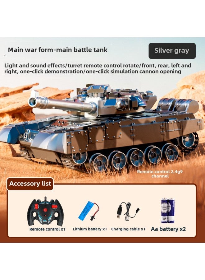Remote Control Tank Can Be Fired Simulation Battle Tiger Armored Vehicle Crawler Model Children Boy Toys-Color: 9-way Remote Control Tank-Proportion:1 Set Of Batteries - Image 1