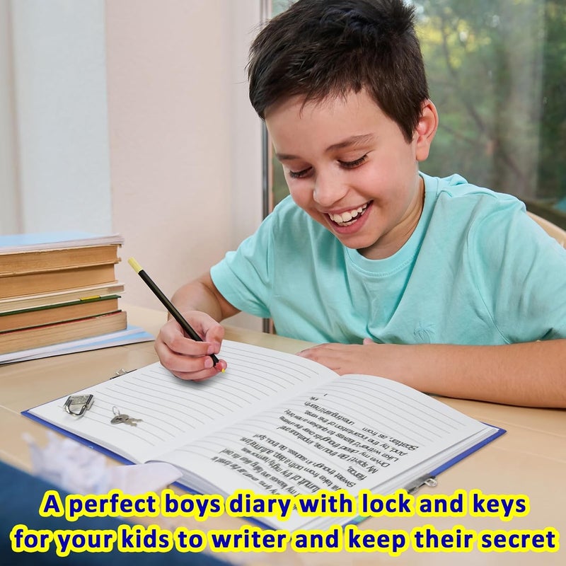GINMLYDA Boys Diary with Lock for Kids, Dinosaur Diaries 7.1x5.3 160 Pages Boy Journal Secret Cute Notebook with Lock and Key for Little Kid Writing Drawing Gift for Pre school Age 6,8,12 - Image 5