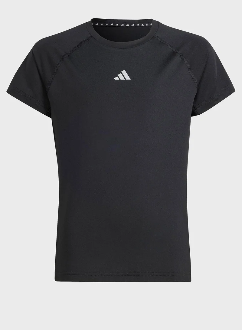 Adidas Jg Tee Black Training T-Shirts 5-6Y