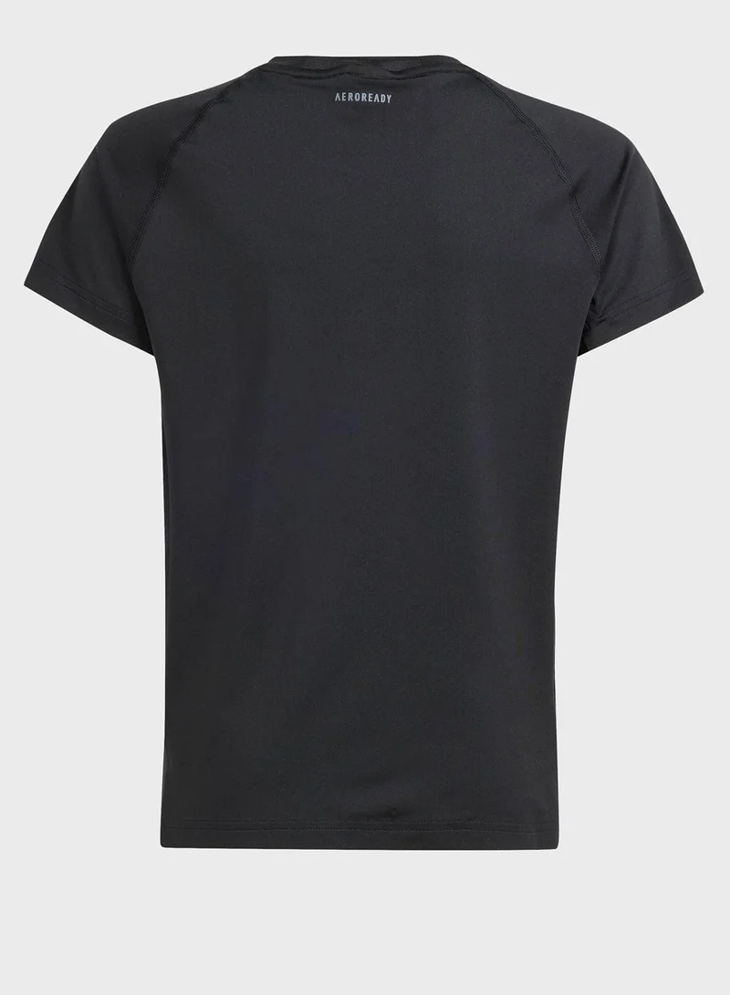 Adidas Jg Tee Black Training T-Shirts 5-6Y