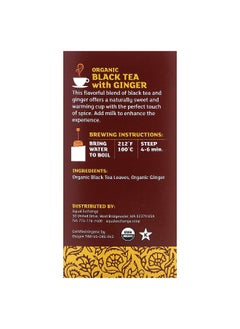 Equal Exchange Equal Exchange, Organic Black Tea with Ginger, 20 Tea Bags, 1.41 oz (40 g)  - Image 2