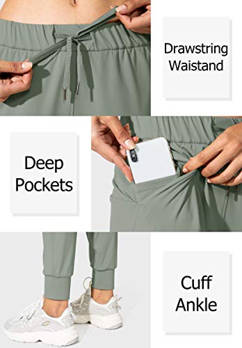 SANTINY Women's Joggers Pants Pockets Drawstring Running Sweatpants for Women Lounge Workout Jogging(Grey Sage_S) - Image 3