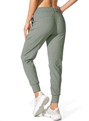 SANTINY Women's Joggers Pants Pockets Drawstring Running Sweatpants for Women Lounge Workout Jogging(Grey Sage_S) - Image 2
