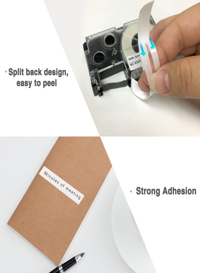9mm Label Tape Compatible Tape Cartridge Ribbon Replacement for Casio KL-60 KL-100 KL-170 KL-120 KL-180 KL-780 KL-820 KL-7400 KL-8700 KL-8800 CW-L300 EZ Label Maker - Image 2
