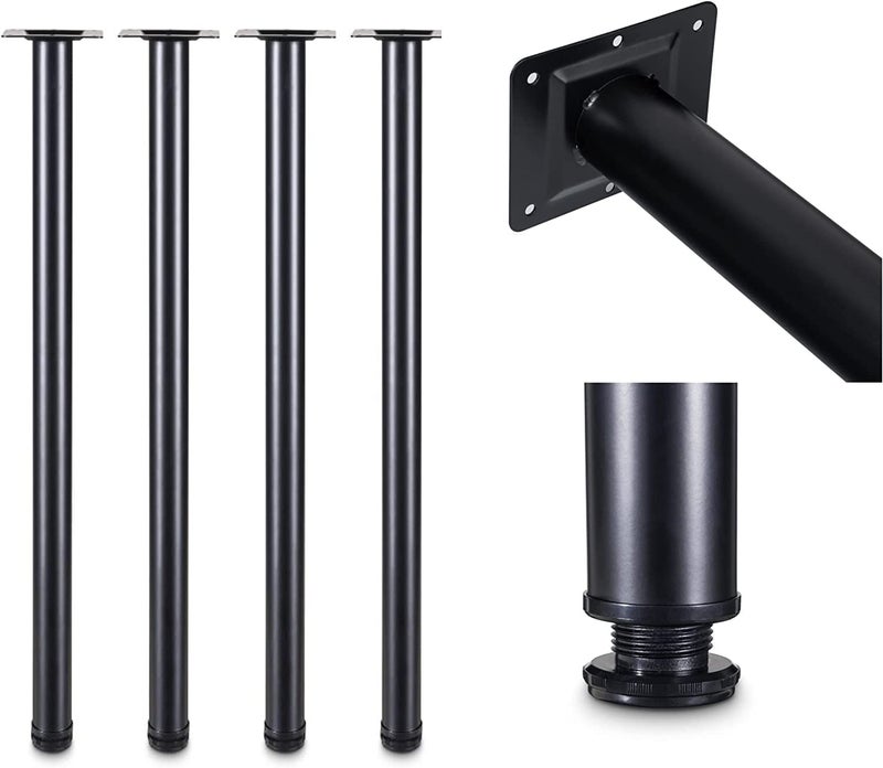 Dcloud Metal Table Legs Heavy Duty Desk Legs Furniture Legs for Dining Table Cast Iron Legs Computer Desk Legs Office Desk Legs Round Shape Black - Image 2