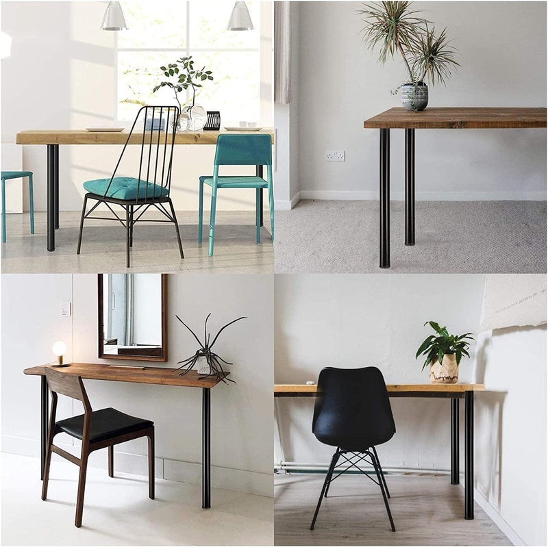 Dcloud Metal Table Legs Heavy Duty Desk Legs Furniture Legs for Dining Table Cast Iron Legs Computer Desk Legs Office Desk Legs Round Shape Black - Image 4