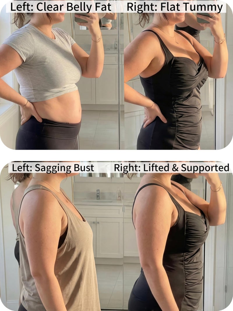 Daci Black Underwire Tankini Tops for Women - Tummy Control Swim Top Only 2025 Twist Front Bathing Suit Top No Bottom L - Image 2