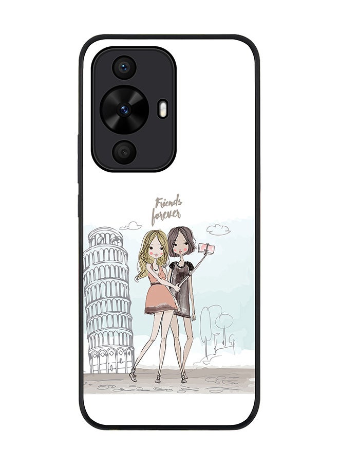 Stylizedd Rugged Black edge case for Huawei nova 12s / Huawei nova 11/ Huawei nova 12 Lite 4G, Slim fit Flexible Anti Drop Thin Cover - Friends Forever  - Image 1