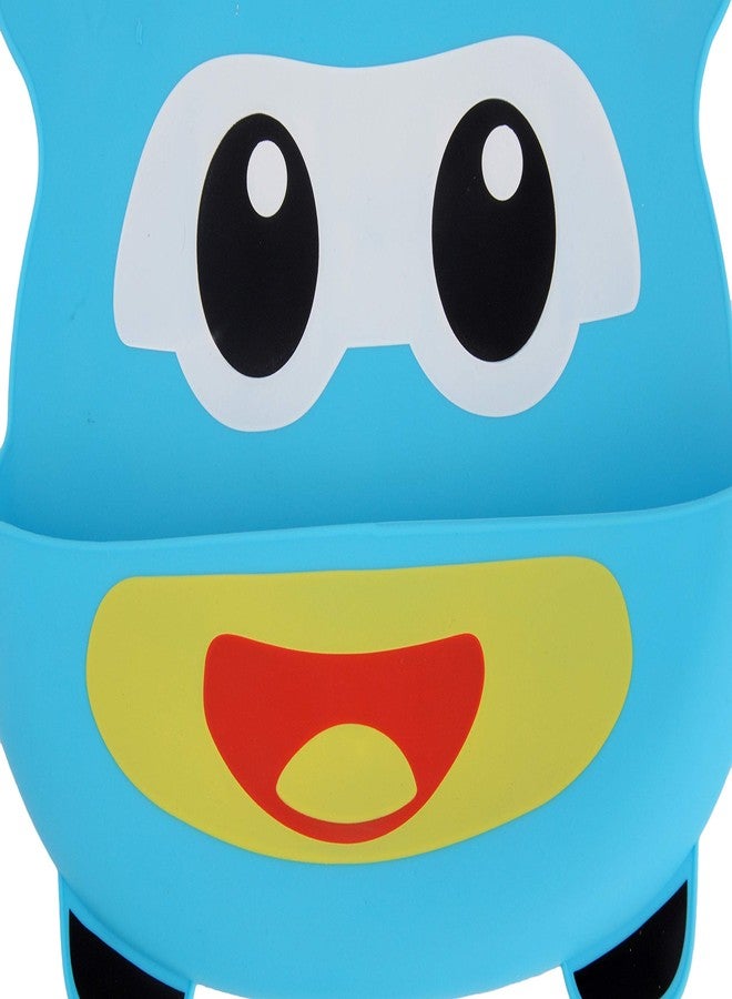 Yellow Bee Easy Clean Silicone Bib with Crumb Collector, Blue - Image 2