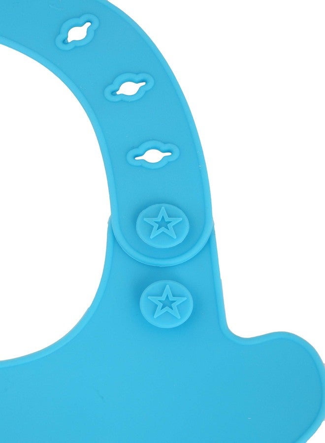 Yellow Bee Easy Clean Silicone Bib with Crumb Collector, Blue - Image 4