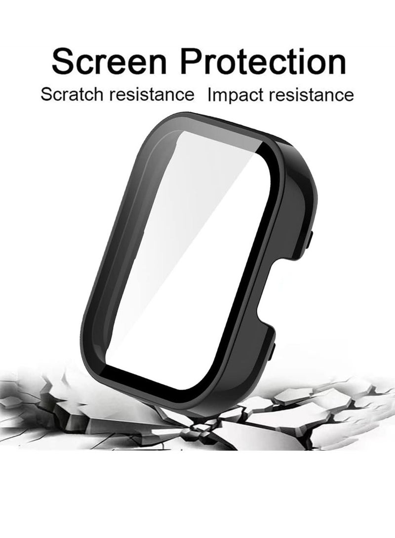 KASTWAVE 2 Pcs Case With Tempered Glass Screen Protector Compatible for Xiaomi Redmi Watch 3, 9H Hardness All-round Protective Cover Ultra-thin Protective PC Case Cover, Green and Black  - Image 3