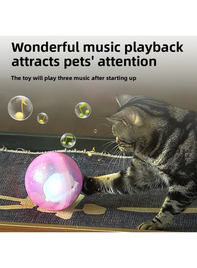 Cat And Dog Pat Toy Stall Lighting Bubble Ball Cat Self-hi To Relieve Boredom Pet Electric Rolling Ball-Colour:Rolling Ball - Colorful Light Car - Two Shapes 【colorful Night Light + Music + Driving Alone + Driving Inside The Ball】 - Image 5