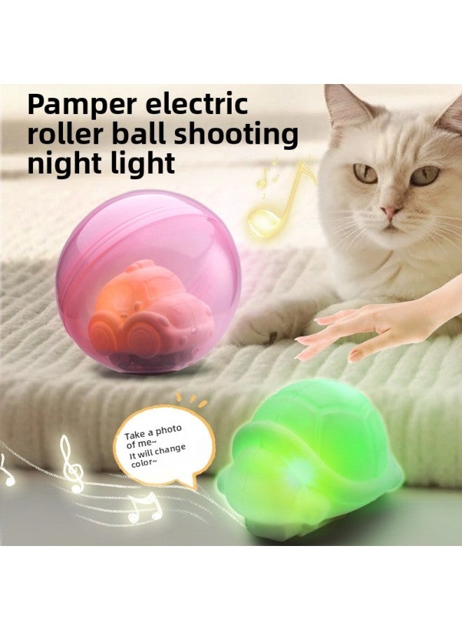 Cat And Dog Pat Toy Stall Lighting Bubble Ball Cat Self-hi To Relieve Boredom Pet Electric Rolling Ball-Colour:Rolling Ball - Colorful Light Car - Two Shapes 【colorful Night Light + Music + Driving Alone + Driving Inside The Ball】 - Image 2