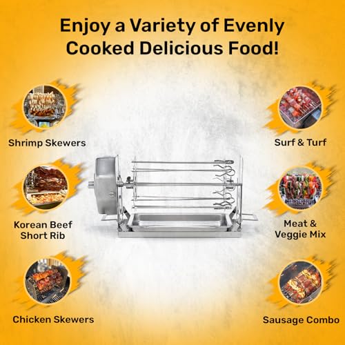 ROTO-Q 360 Skewer Set: Create Perfect Kebabs with This Rotisserie Attachment - For Meats, Vegetables, and More (Compatible with ROTOQ360 Rotisserie) - Image 4