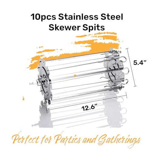 ROTO-Q 360 Skewer Set: Create Perfect Kebabs with This Rotisserie Attachment - For Meats, Vegetables, and More (Compatible with ROTOQ360 Rotisserie) - Image 2
