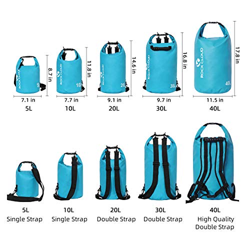 ROCK CLOUD Dry Bag Waterproof 40L Dry Sack for Kayaking Rafting Boating Beach Surfing Swimming Canoe Camping Hiking Fishing Ski - Image 2