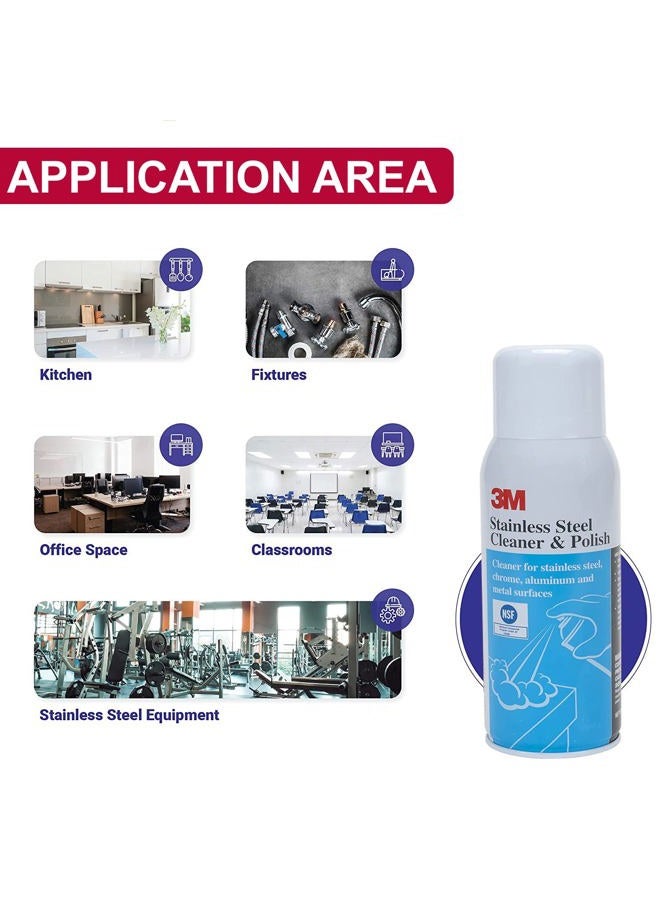 3M Stainless Steel Cleaner And Polish, Nsf Certified Ss Polish For Steel Chrome Aluminium Etc, Made In Usa - Image 4