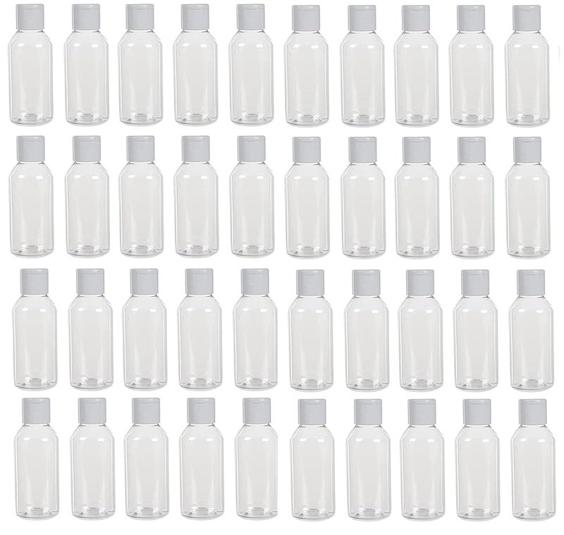 Harrods HARRODS Empty Refillable Round Plastic Bottles with Flip Top Caps White 100 ml Set of 20  - Image 1