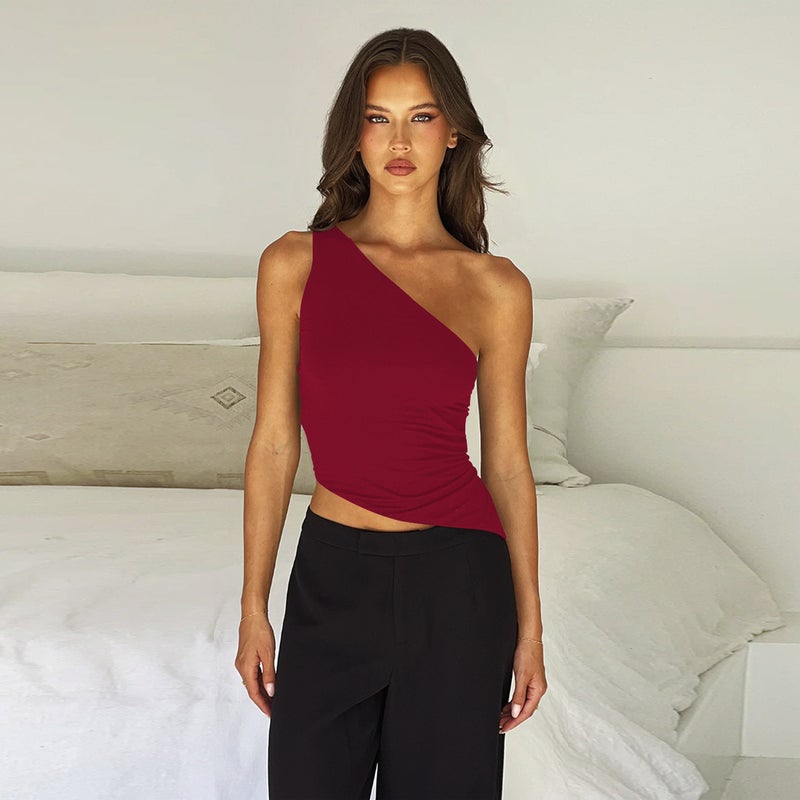 Women's One Shoulder Sleeveless Top - Image 4