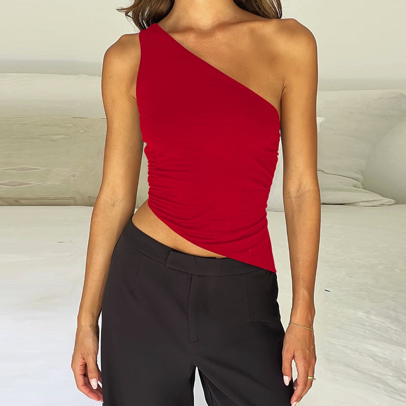 Women's One Shoulder Sleeveless Top - Image 2