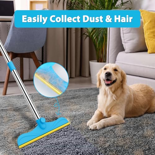 Eaersan 3 in 1 Carpet Rake Kit for Pet Hair Removal Tool 45 Adjustable Long Handle Pet Hair Remover Reusable Carpet Scraper Dog Cat Deep Hair Cleaner Remover Tool for Rugs Mats Couch Furniture - Image 3