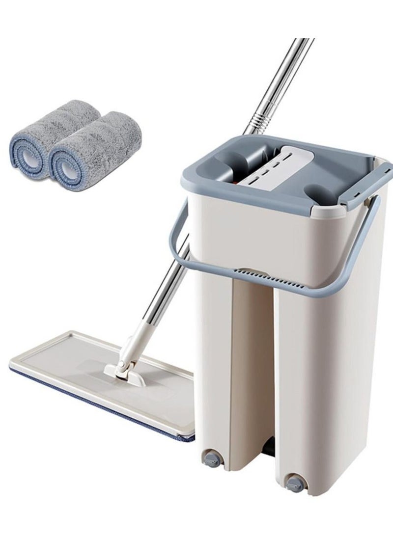Scratch Flat Mop and 2 in 1 Bucket,Cleaning Mop Set Cleaning Mop,Floor Mop Mop Cleaning System Cleaner  - Image 1