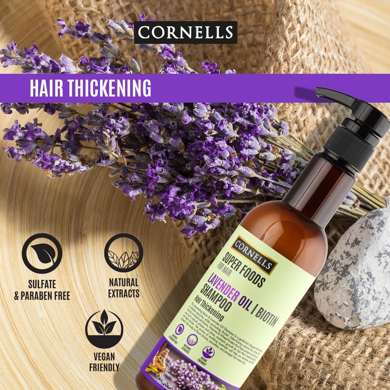 CORNELLS WELLNESS Cornells Super Foods For Hair Lavander Oil Biotin Shampoo 500ml | For Men & Women | Thickienng | Sulphate & Paraben Free | Hair Care - Image 3