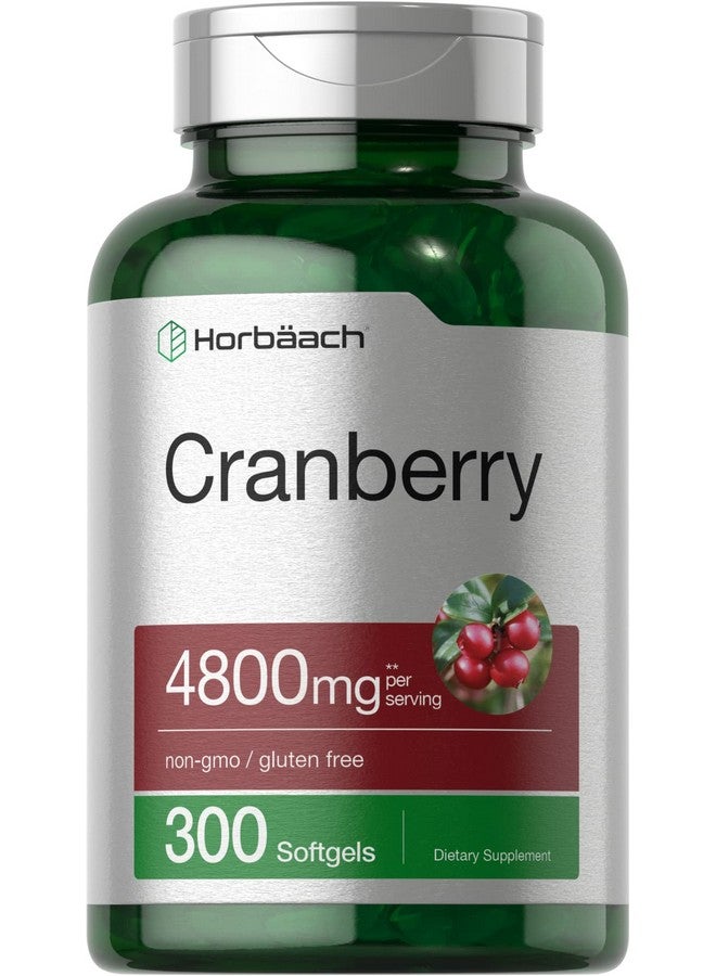 Horbäach Cranberry Pills for Women and Men 4800mg | 300 Softgels | Non-GMO, Gluten Free Supplement | from Concentrate Extract - Image 1