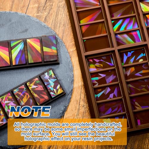 Ziliny 1 Pcs Holographic Chocolate Molds Resin Silicone Chocolate Bar Deep Thick Molds for Christmas Valentine's Day DIY Baking Wax Melts Party Supplies(Triangle) - Image 5