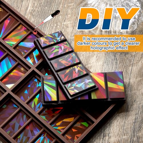 Ziliny 1 Pcs Holographic Chocolate Molds Resin Silicone Chocolate Bar Deep Thick Molds for Christmas Valentine's Day DIY Baking Wax Melts Party Supplies(Triangle) - Image 4
