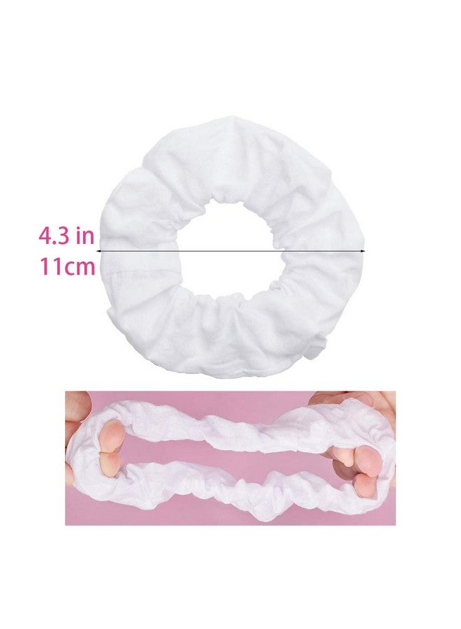 20 Pack White Cotton Scrunchies For Tie Dye Party Hair Elastic Hair Ties Pony Tail Holder For Women