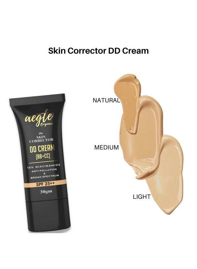آيجت كريم تصحيح البشرة Aegte Organics DD (BB+CC) واسع الطيف بعامل حماية من أشعة الشمس SPF 25++ وتغطية تدوم طويلاً وخفيف الوزن ومرطب (طبيعي) - Image 2