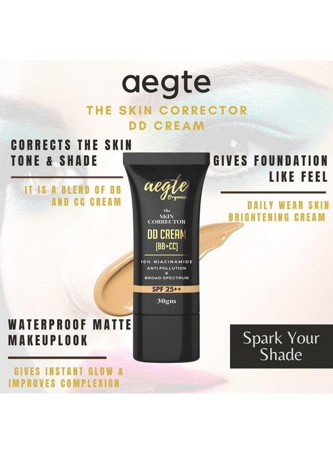 آيجت كريم تصحيح البشرة Aegte Organics DD (BB+CC) واسع الطيف بعامل حماية من أشعة الشمس SPF 25++ وتغطية تدوم طويلاً وخفيف الوزن ومرطب (طبيعي) - Image 3