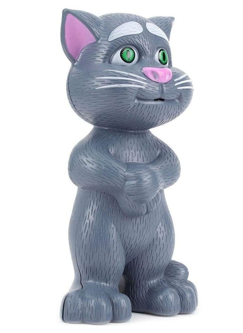 Intelligent Talking Tom Cat with Recording, Music, Story & Touch Functionality, Wonderful Voice with Stories & Songs (Grey) - Image 1