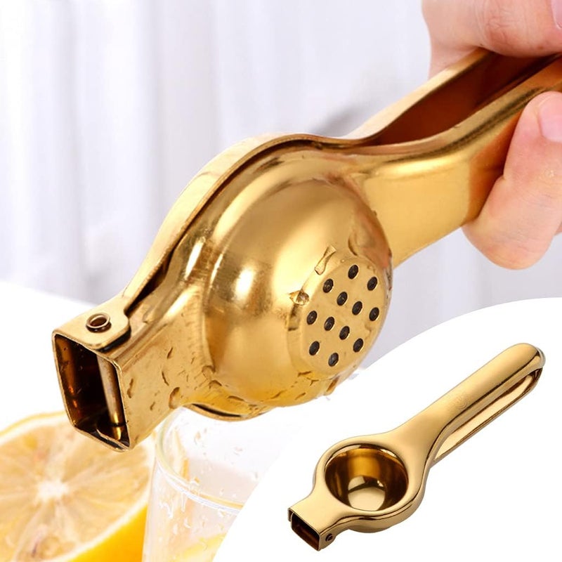 klarakoStainless Steel Heavy Duty Handheld Manual Fruit Juicer Orange Lime Citrus Lemon Squeezer Extractor Hand Press Tool for Kitchen & Bar klarakoGold - Image 1