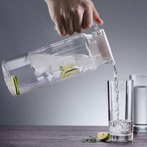 ZROY ENTERPRISE ZROY Borosilicate Glass Jug 1.1 Litre, Multipurpose Jug, Easy Pour & Strong Handle, Transparent Beverage Carafe for Home, Office, Pitcher for Serve Water, Juice, Lassi, Cocktail (Tower 1.1L) - Image 2