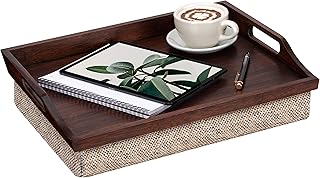 LapGear Rossie Home Lap Tray with Detachable Pillow, Serving Tray - Espresso Bamboo - Style No. 76102 - Image 1