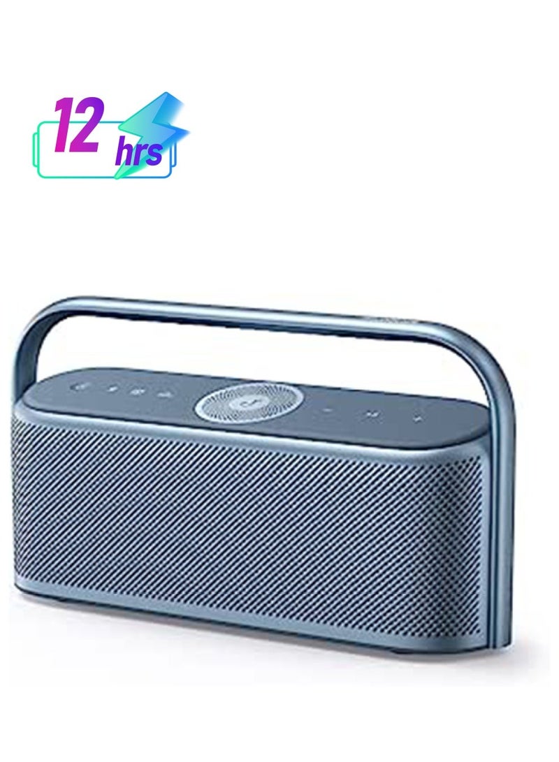 Soundcore مكبر صوت محمول بلوتوث Motion x600، صوت مكاني عالي الدقة، 50 واط، مقاوم للماء IPX7، مع معادل احترافي، وقت تشغيل طويل 12 ساعة، مقبض مدمج، مدخل AUX باللون الأزرق البحري و سماعات Liberty 4 NC، تقليل الضوضاء بنسبة 98.5 في المئة، إلغاء تلقائي للضوضاء للأذنين والبيئة، صوت عالي الدقة، بطارية 50 ساعة، شحن لاسلكي، بلوتوث 5.3 باللون الأزرق البحري - Image 2