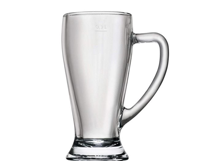 Bormioli Rocco Italian Luxury Glass Juice Cup, 260 ml Capacity, Tall Design, Comfortable Handle, Stable Base, High Durability – Clear