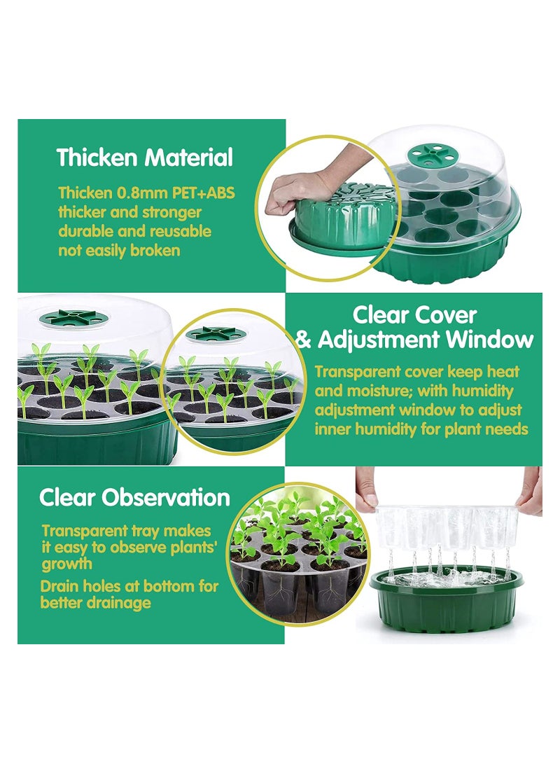SYOSI Plant Germination Trays Kit, Thicken Round Seed Trays 3Pack Cells Potting Trays, Seed Propagators Trays with Lids, Propagators for Plants Seed Growing Garden Greenhouse - Image 3