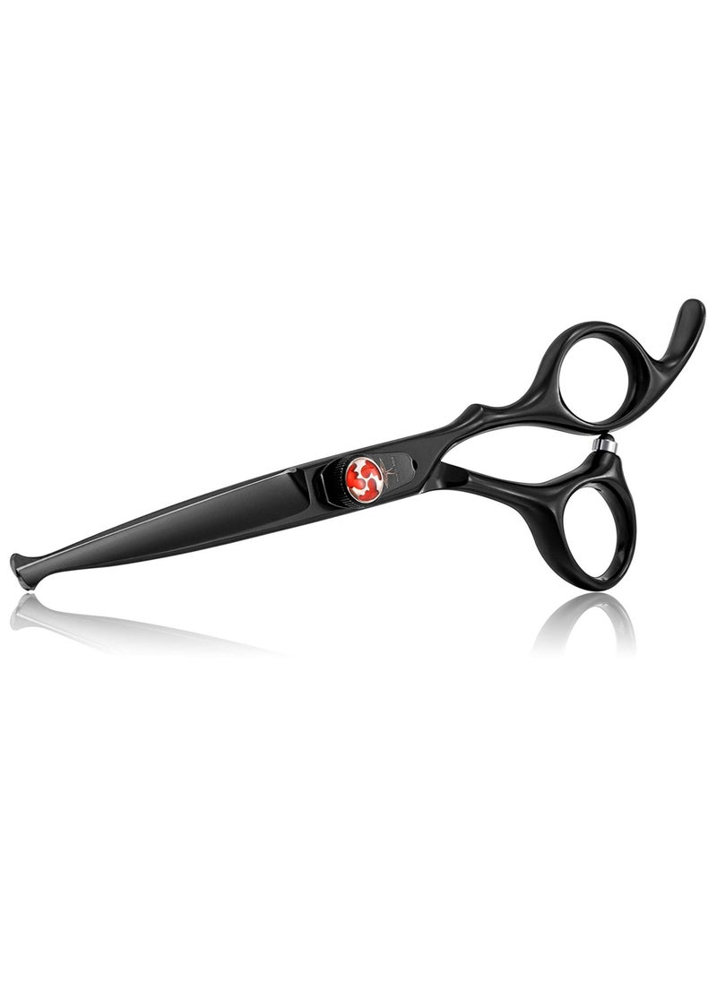 PURPLEBIRD PURPLEBIRD 6 Inch Hair Cutting Shears Kids Safety Rounded Tips Hair Scissors Professional Hairdressing Haircut Salon Barbers Children Baby and Personal Home Usage Japanese Stainless Steel Black  - Image 1